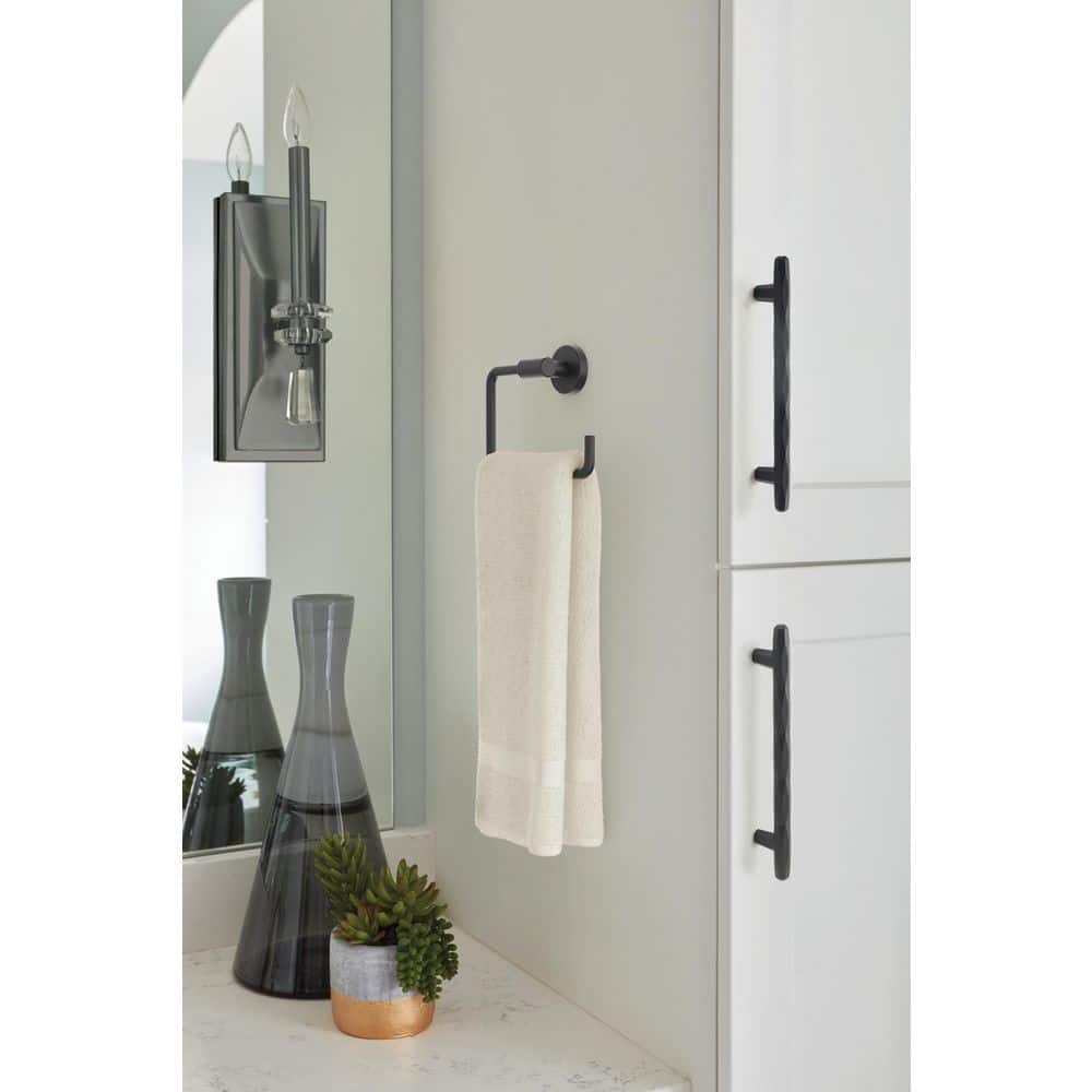 Matte Black Modern Wall Mounted Towel Ring