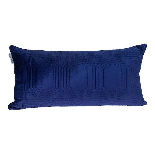 PARKLAND COLLECTION Iphis Transitional Quilted Blue Throw Pillow