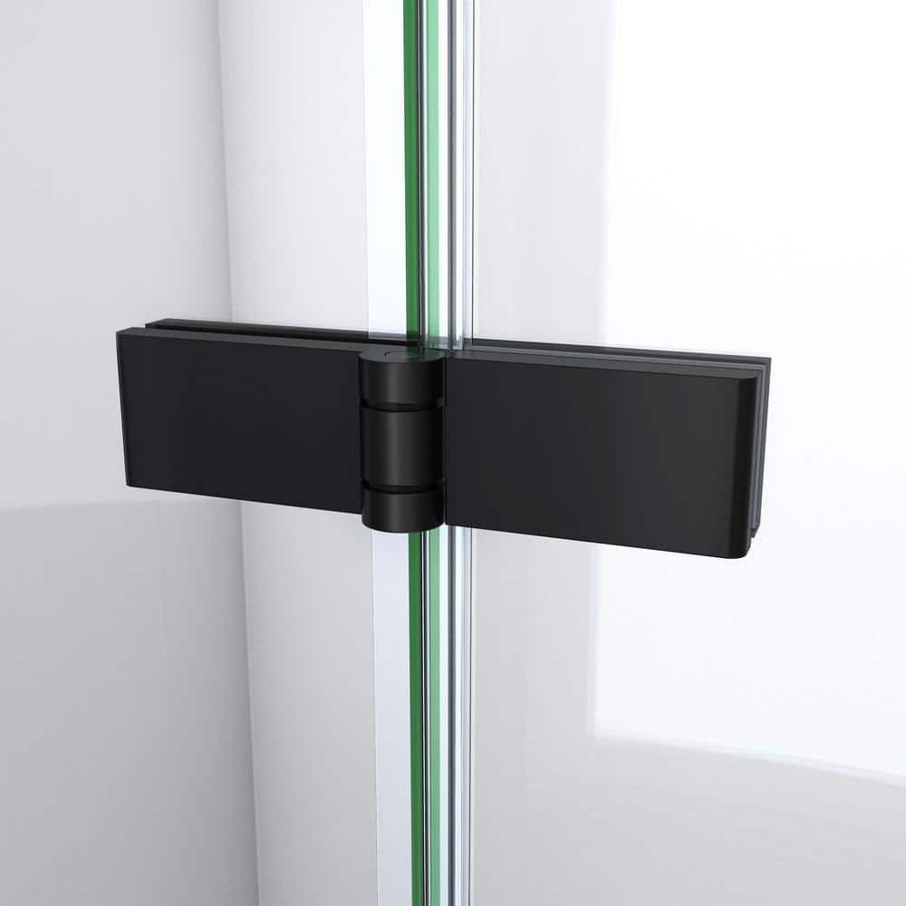 Matte Black Frameless Square Shower Kit with Acrylic Base
