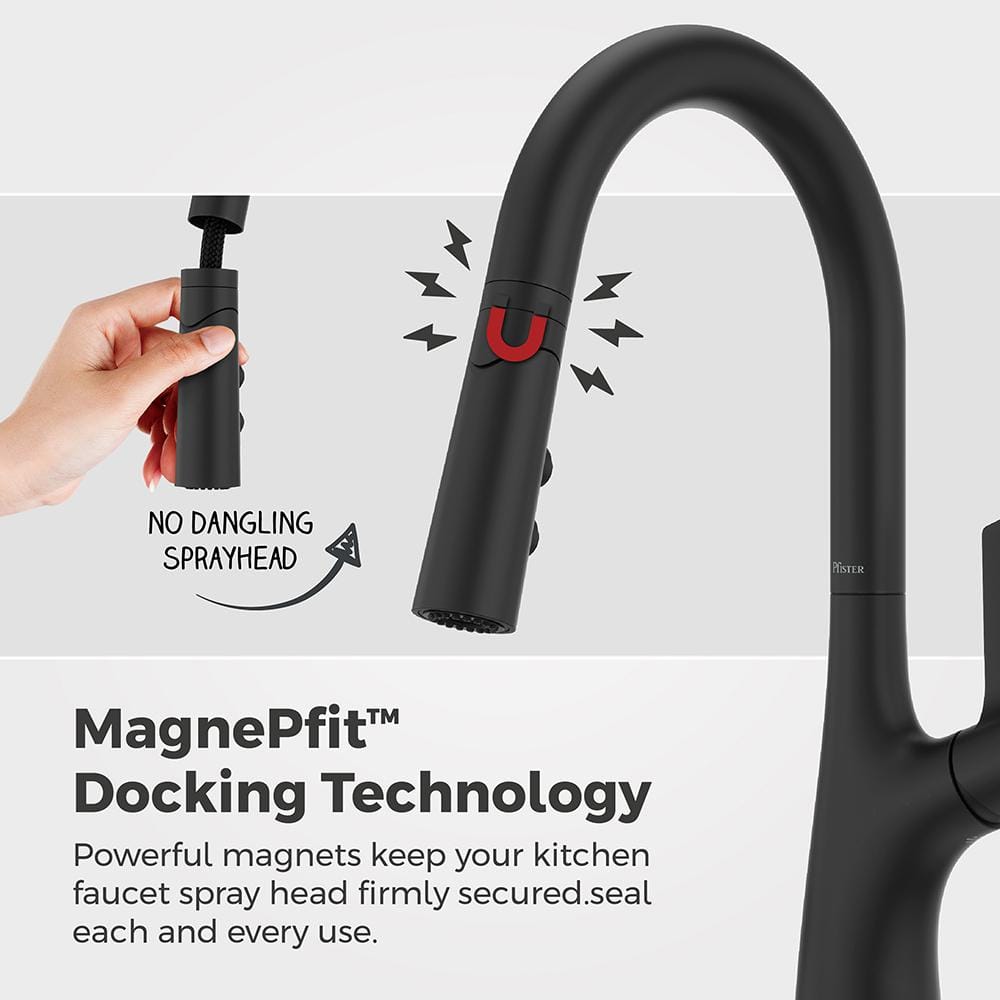 Ceylon Matte Black Stainless Steel Pull-Down Kitchen Faucet