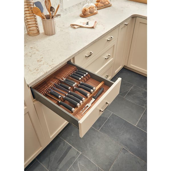 1pc Kitchen Drawer Organizer Tray For Knives Knife Block In-Drawer