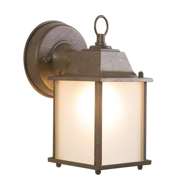 Tara Collection 1-Light Brown Outdoor Wall Lantern Sconce