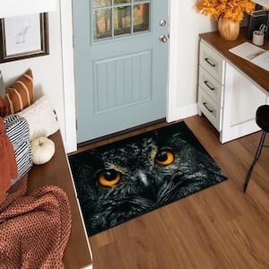 Owl Face Black 2 ft. x 3 ft. 4 in. Holiday Area Rug