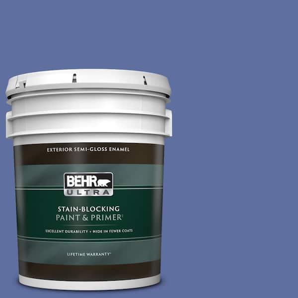 BEHR ULTRA 5 gal. #610B-6 Stained Glass Semi-Gloss Enamel Exterior Paint & Primer