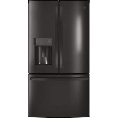 Profile 27.8 cu. ft. French Door Refrigerator with Hands-Free Autofill in Black Stainless Steel, Fingerprint Resistant