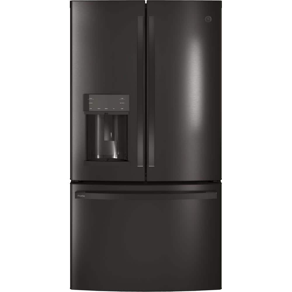 GE Profile Profile 22.1 cu. ft. French Door Refrigerator with Hands Free Autofill in Black Stainless Steel, Counter Depth, Fingerprint Resistant Black Stainless Steel