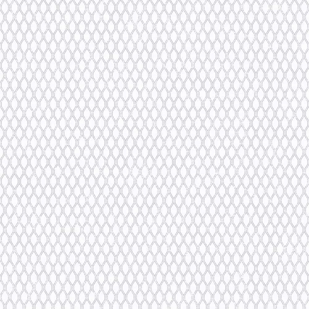 Geometric Double Links Grey Matte Finish Non-Woven Non-Pasted Wallpaper Rol