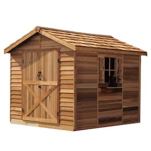 Rancher 10 ft. W x 10 ft. D Wood Shed with double door (100 sq. ft.)