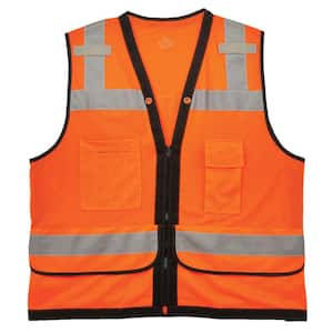 GLoWEAR L/XL Orange Hi-Vis Type R Class 2 Heavy-Duty Mesh Surveyors Vest