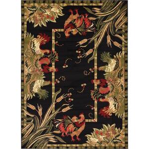 Mediterranean Rooster & Floral Tapestry Accent Rug 