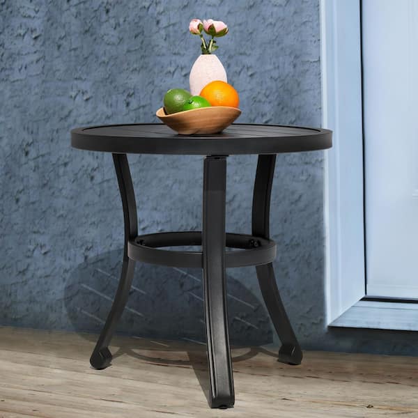 Patio Time Black Metal Outdoor Bistro Coffee Table