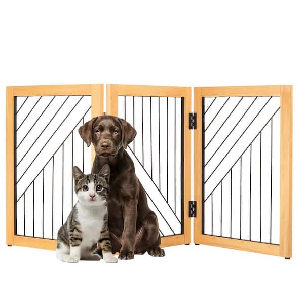 Petmaker 3-Panel Foldable Pet Gate, Natural