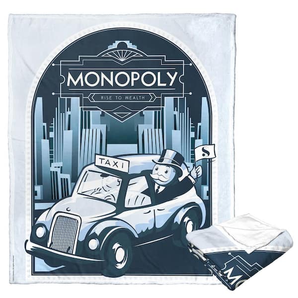 THE NORTHWEST GROUP Hasbro Monopoly Silk Touch Throw Blanket Rise To Wealth