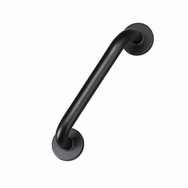 9 in. x 1 in. Matte Black Stainless Steel Shower Grab Bar for Wall Support, 500 lb. Capacity