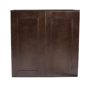 Brookings Plywood Assembled Shaker 30x30x12 in. 2-Door Wall Kitchen Cabinet in Espresso