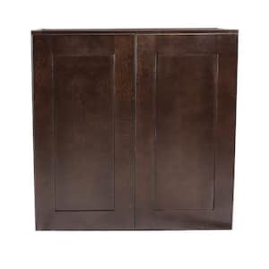 Brookings Plywood Ready to Assemble Shaker 24x36x12 in. 2-Door Wall Kitchen Cabinet in Espresso