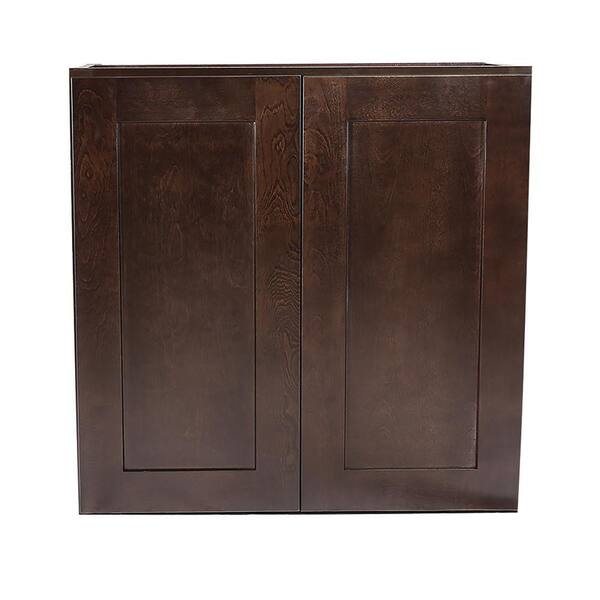 Design House Brookings Plywood Ready to Assemble Shaker 30x12x24 in. 2-Door Wall Kitchen Cabinet in Espresso