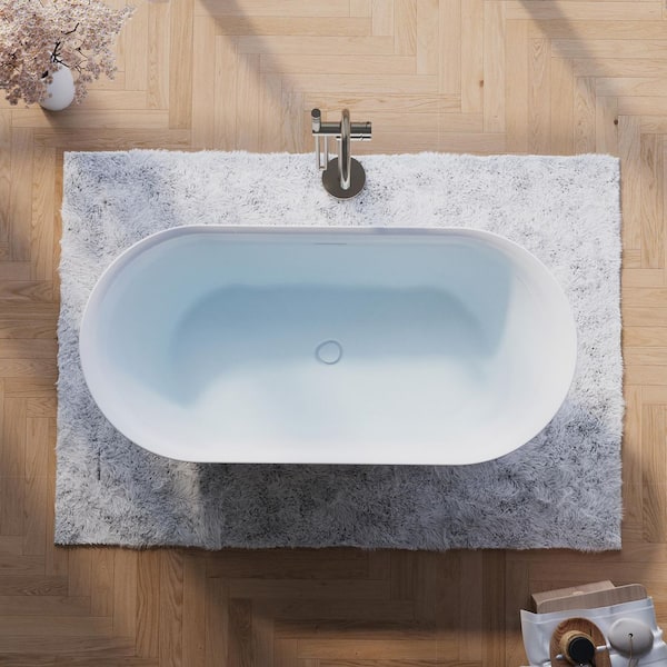 WELLFOR Sable 60 in. x 28.5 in. Acrylic Flatbottom Double Ended