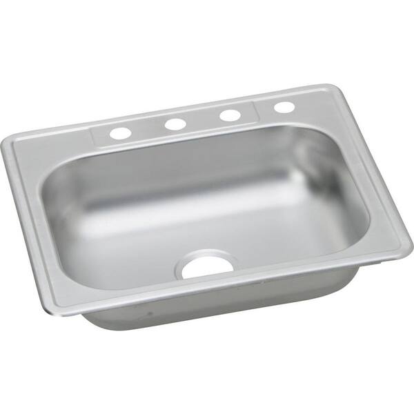 Glacier Bay Drop-In Stainless Steel 25 in. 4-Hole Single Bowl Kitchen Sink (12-Pack)