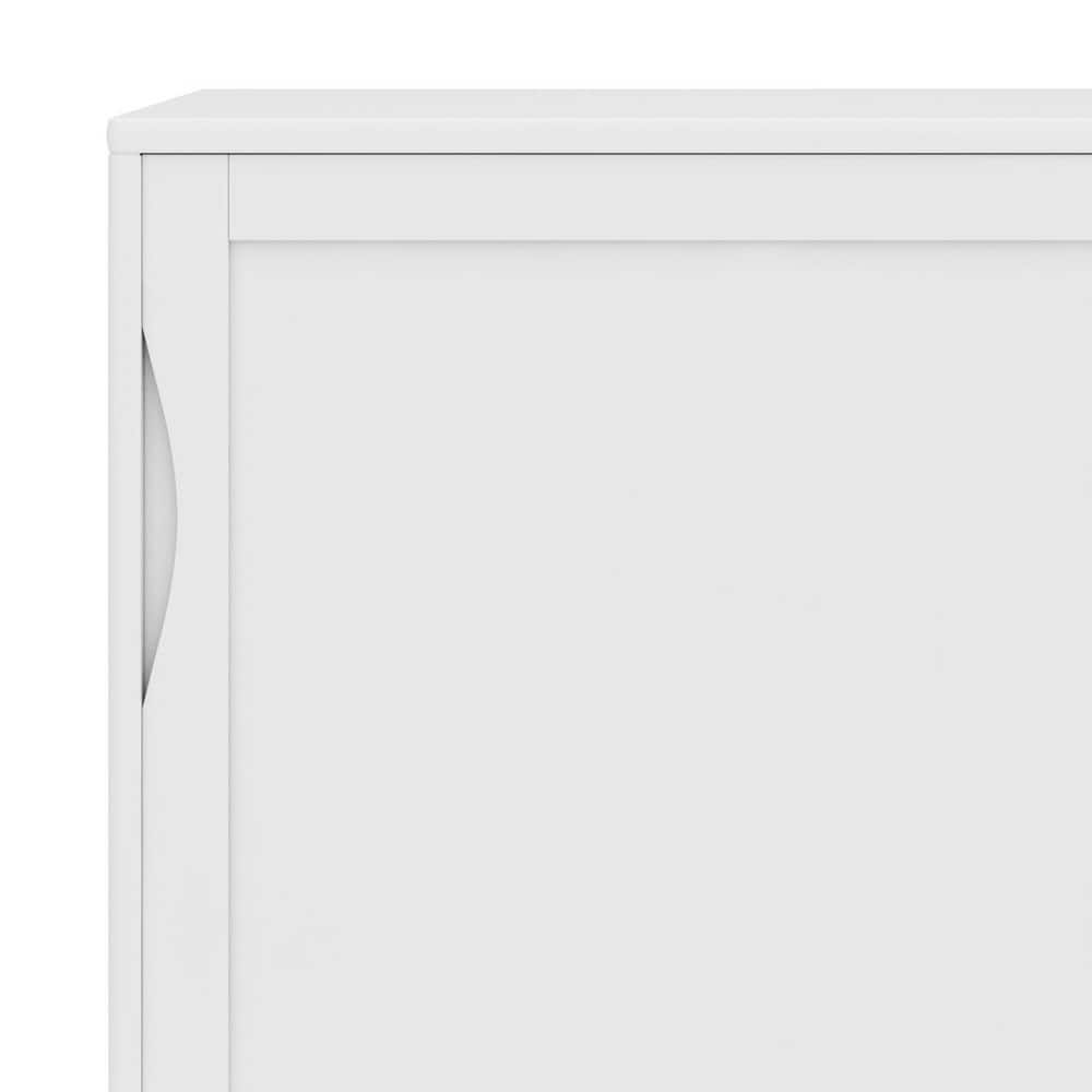 Harper White Solid Hardwood Medium Storage Cabinet with Adjustable Shelves