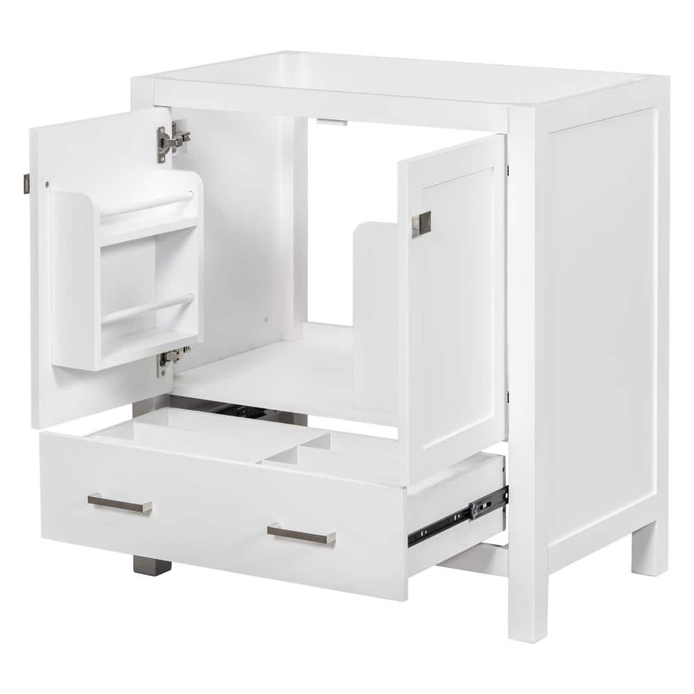 17.9 in. W x 29.4 in. D x 33 in. H Bathroom White Linen Cabinet