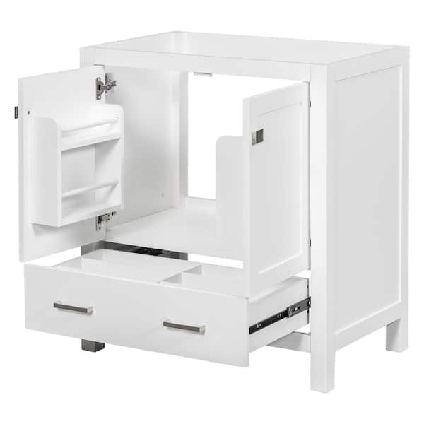 Unbranded 17.9 in. W x 29.4 in. D x 33 in. H Bathroom White Linen Cabinet