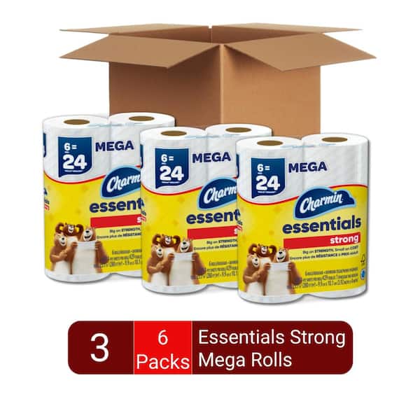 Charmin Essentials Strong Toilet Paper Rolls (18 Mega Rolls)