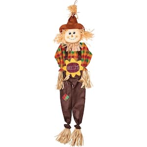 60 in. Hanging Scarecrow Pumpkin Sign 2247PU - The Home Depot