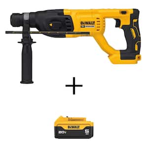 20V MAX Cordless Brushless 1 in. SDS Plus D-Handle Concrete and Masonry Rotary Hammer and (1) 20V  5.0Ah Battery