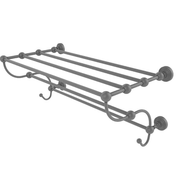 Allied Brass Waverly Place Collection 6 Screw-In Towel Rack in Matte Gray