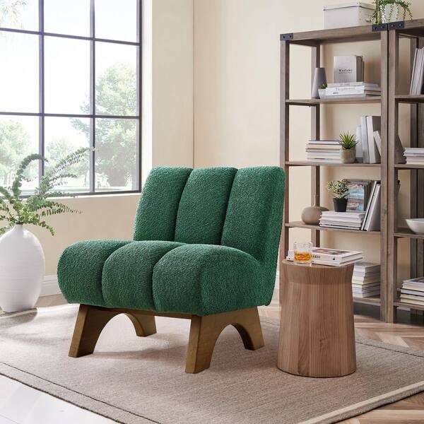 Art Leon COZY Dark Green Fabric Accent Slipper Chair with Art Leon COZY Dark Green Fabric Accent Slipper Chair with