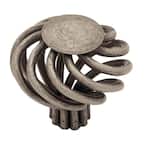Swirl 1-1/2 in. (38mm) Antique Pewter Large Wire Flat Top Cabinet Knob