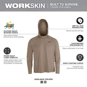 Men's WORKSKIN Sandstone 3X-Large Hooded Sun Shirt