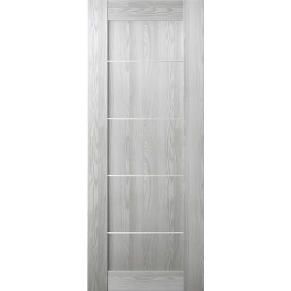 Belldinni 28 in. W x 80 in. H x 1-3/4 in. D 1 Panel Solid Core Vona 07 4H Ribeira Ash Prefinished Wood Interior Door Slab