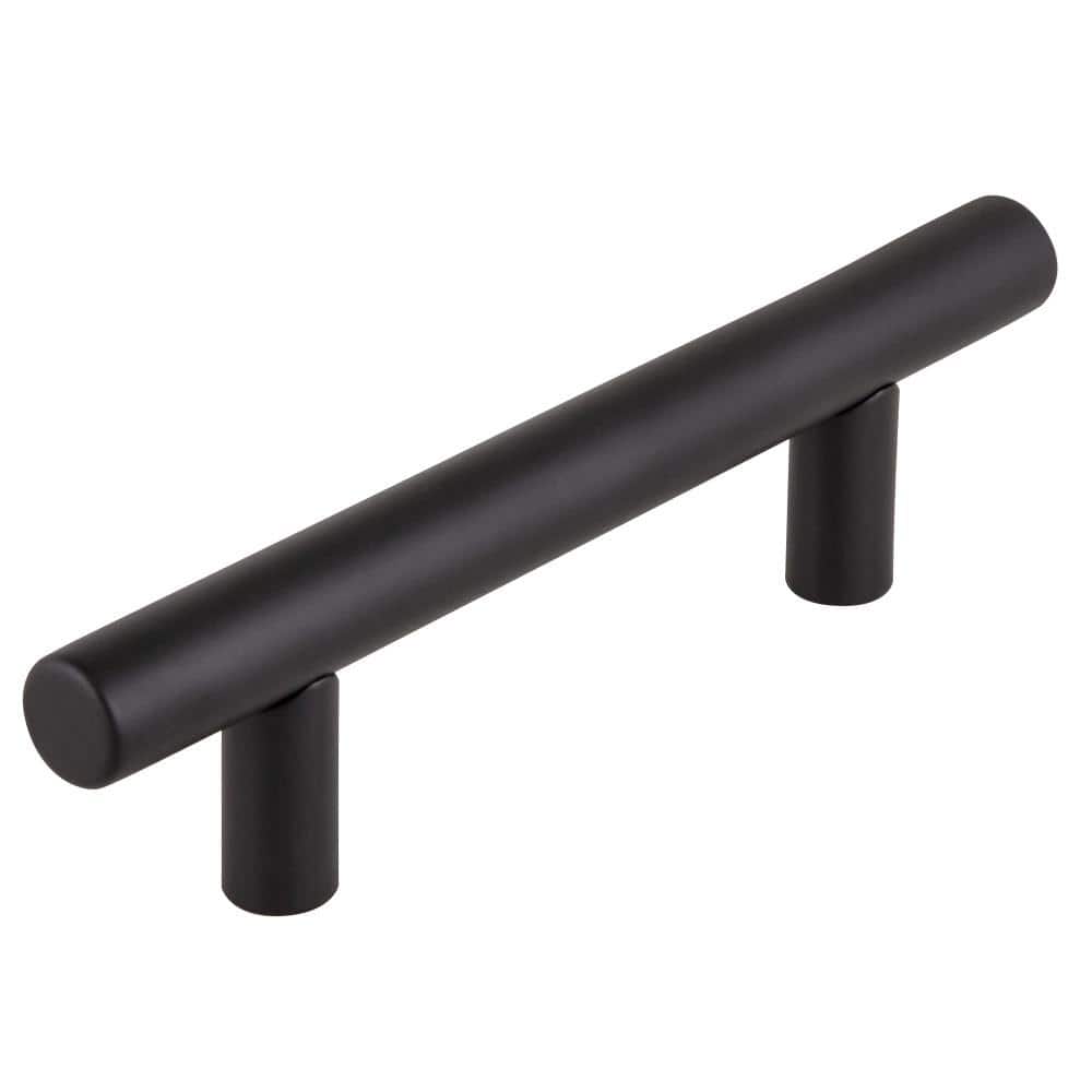 Matte Black Steel Modern Cabinet Bar Pulls with Mounting Hardware