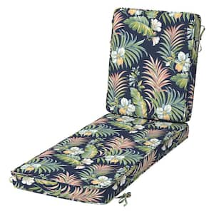 Modern Outdoor Chaise Cushion 21 x 46, Simone Blue Tropical