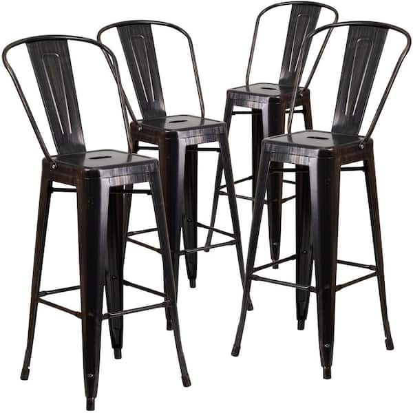 Carnegy Avenue Metal Outdoor Bar Stool (4-Pack)
