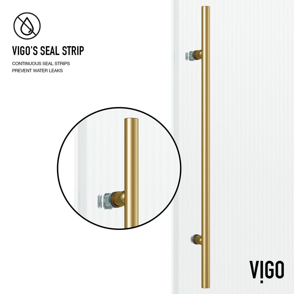 Elan E-Class 60" Frameless Sliding Shower Door in Matte Brushed Gold