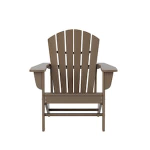 Mason Weathered Wood Poly Plastic Outdoor Patio Classic Adirondack Chair, Fire Pit Chair (Set of 2)