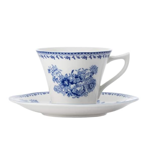 Oneida Blue 6 oz. Porcelain Blue Tea Cups (Set of 48)