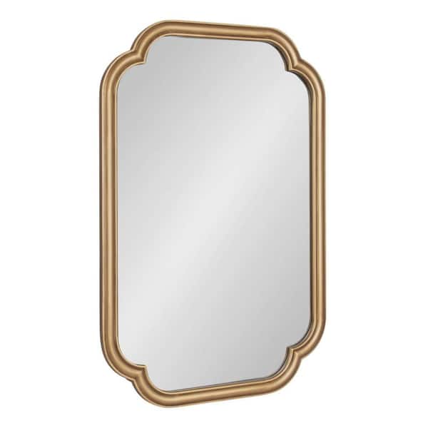 Glenby Gold 24 in. W x 36 in. H Traditional Scalloped Wood Wall Mirror