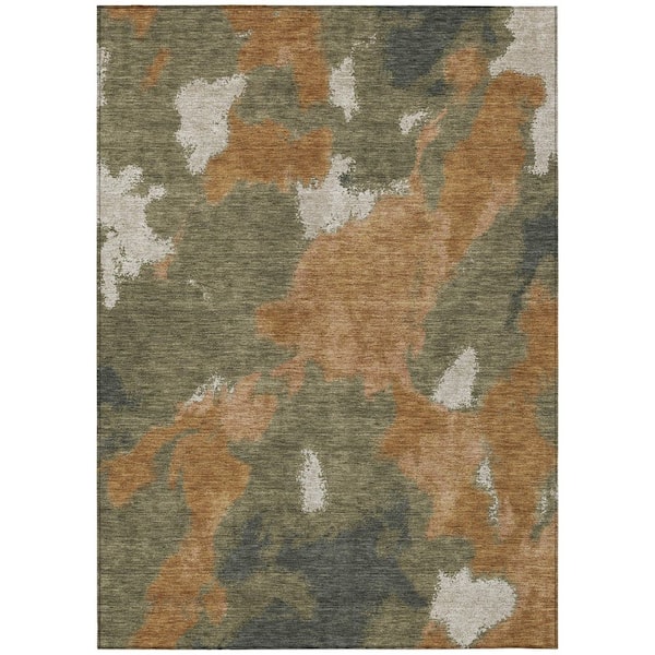 Chantille Machine Washable Indoor/Outdoor Abstract ACN3017 Terracotta 8 ft. x 10 ft. Area Rug