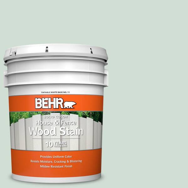 BEHR 5 gal. #ECC-65-1 Aruba Aqua Solid Color House and Fence Exterior Wood Stain