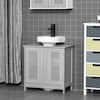 kleankin Pedestal Sink Storage Cabinet, Bathroom Under Sink Cabinet with 2  Doors and Open Shelf, Bathroom Vanity, Grey 834-431GY - The Home Depot