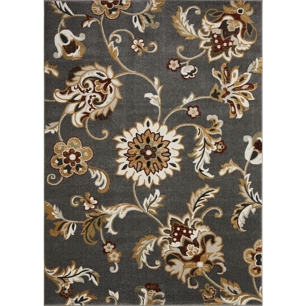 Ohanzah Ostorn Cream 6 ft. 7 in. x 9 ft. 2 in. Floral Polypropylene Indoor Area Rug price history on PriceWatchPro