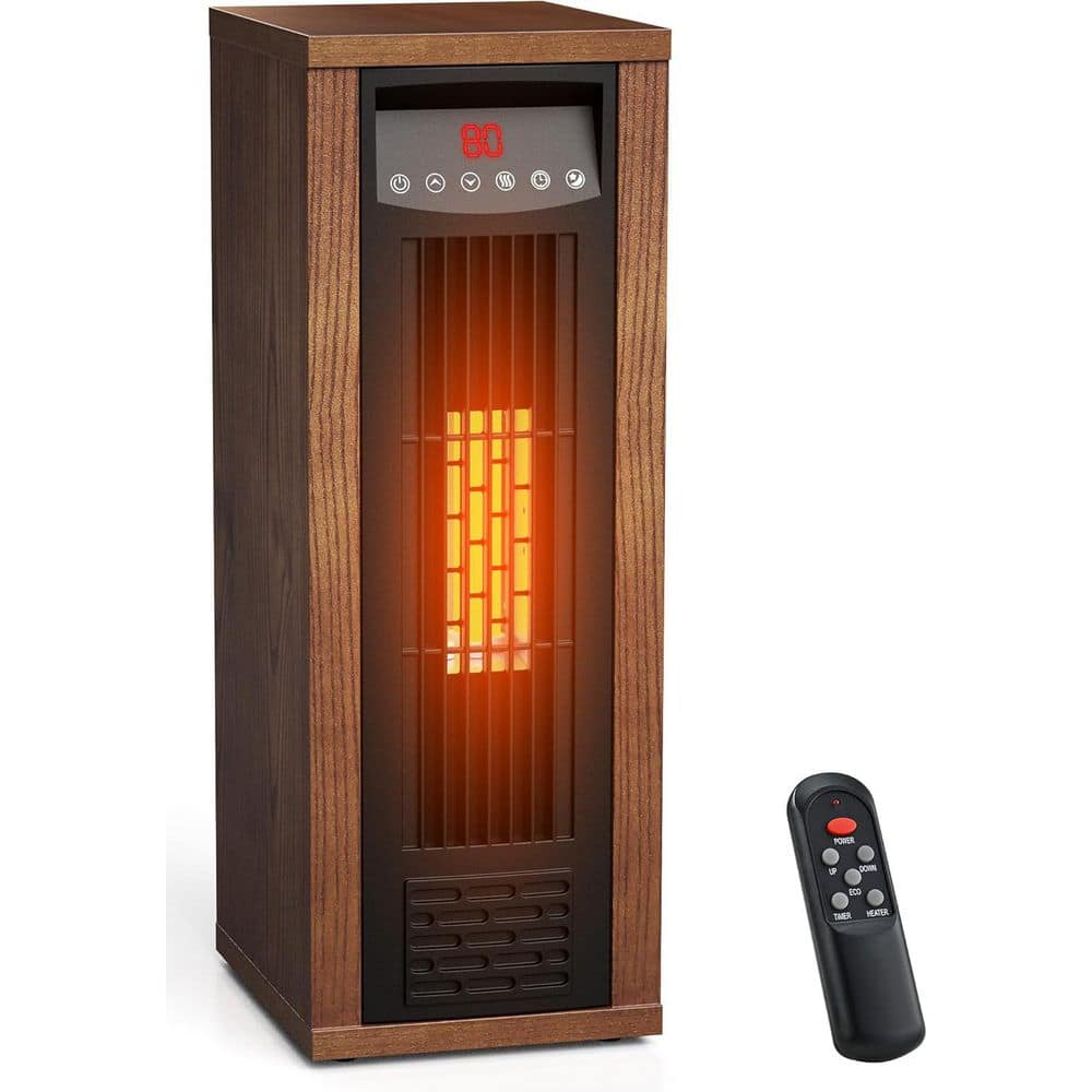1500-Watt Freestanding Walnut Electric Infrared Tip-Over and Overheat Protection Quartz Space Heater with Remote Control price history on PriceWatchPro