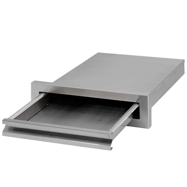 Cal Flame Outdoor Kitchen 15-3/8 in. Storage Built-In Stainless Steel BBQ Griddle Tray