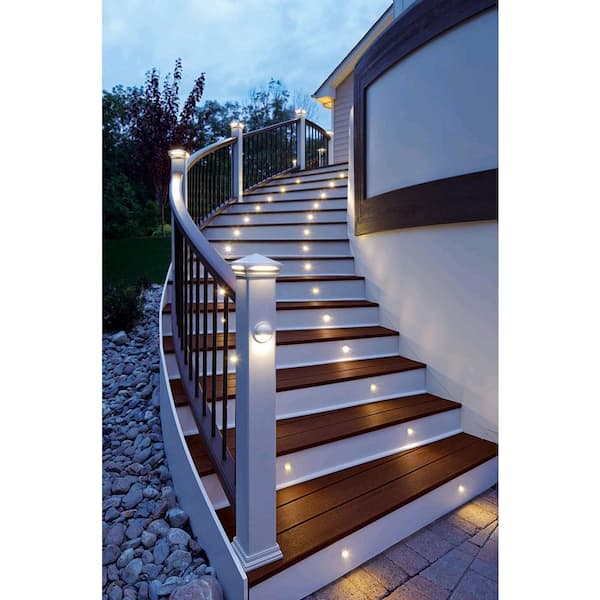 Dekor LED Recessed Stair Lights Step Lighting for Indoor Outdoor Use (Antique Metal Black, Add-On 4 Pack)