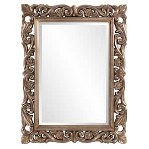 Large Rectangle Antique Aged Silver Leaf With Black Highlights Beveled Glass Classic Mirror (41 in. H x 31 in. W)