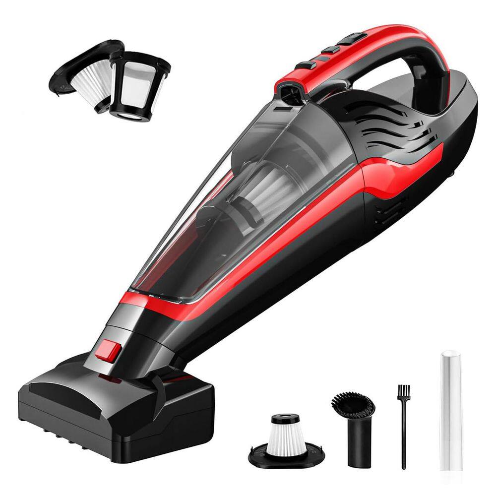 Cordless Handheld Carpet Cleaner for Carpets, Couches, Car Interiors in Red with LED Light, 0.45L Dust Cup, HEPA Filter price history on PriceWatchPro